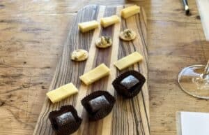 Sonoma wine tasting charcuterie cheese board chocolate